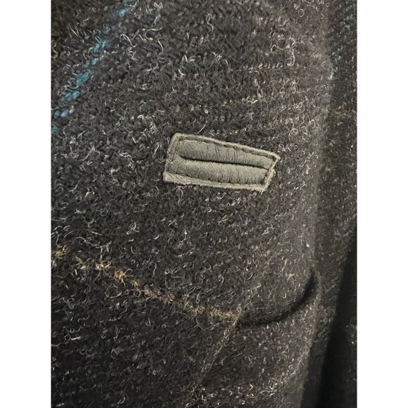 Gianni Versace Blazer Sz 44 Made In Italy Plaid Leather Trim Wool Vtg - Picture 6 of 9